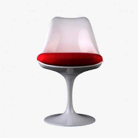 Chair aluminium base. Leather or fabric seat cushion cm L48 P52 H83