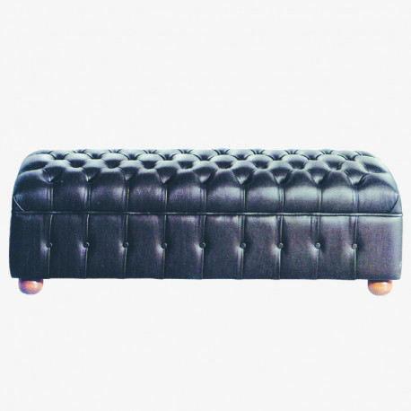 Bench two upholstered. Covering in cotton, aniline leather, alcantara